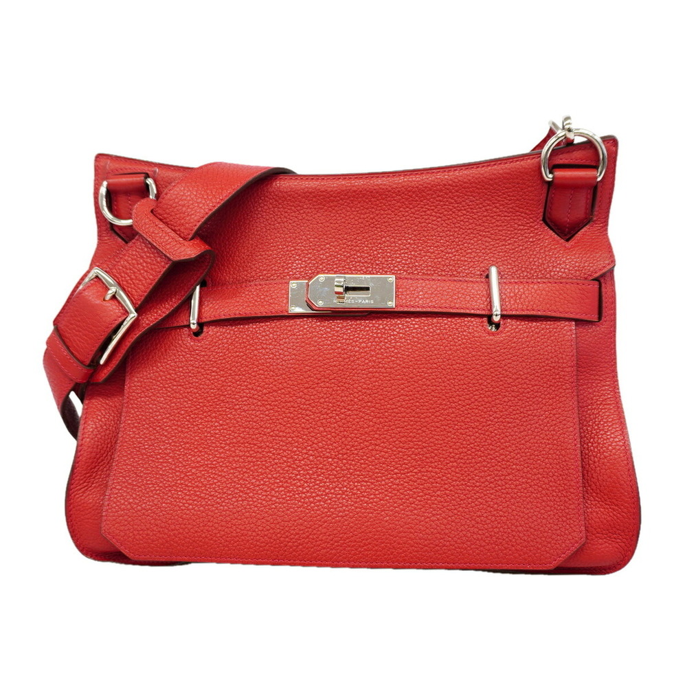Hermes Jypsiere 34 Shoulder Bag, Taurillon Clemence Leather, Rouge Casaque, □...